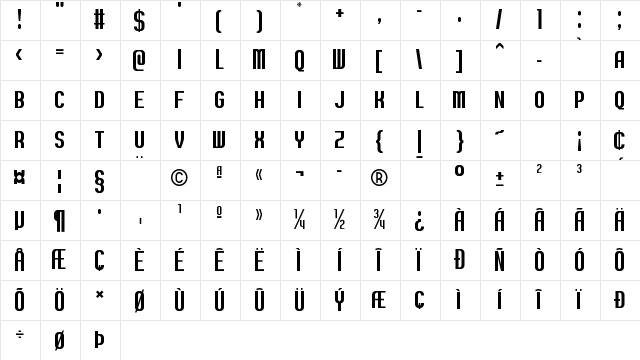 Balhattan Regular Character Map