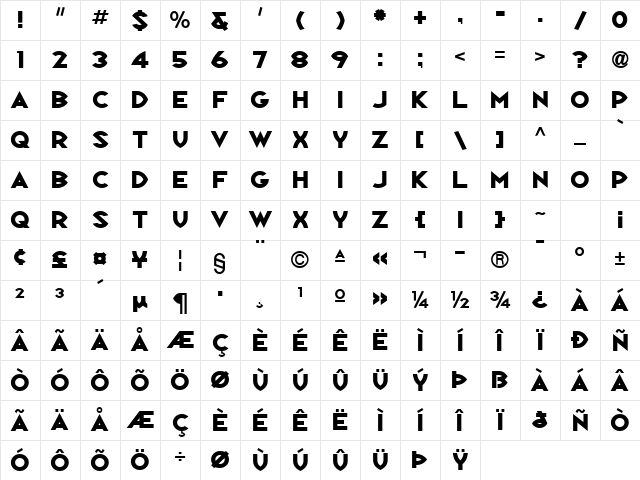 Republik Sans ICG 02 Character Map Republik Sans ICG 02 Character Map