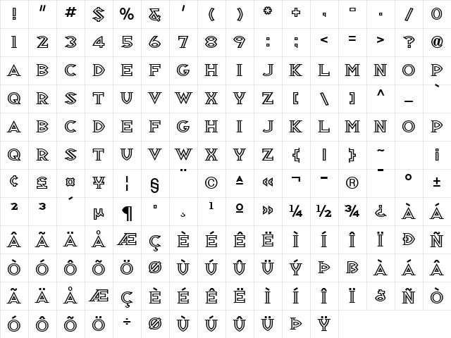 Republik Serif ICG 03 Character Map Republik Serif ICG 03 Character Map
