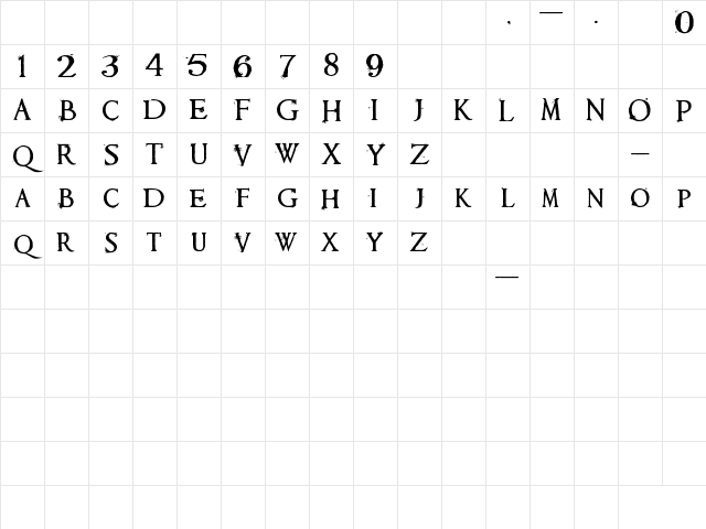 Requiem Regular Character Map