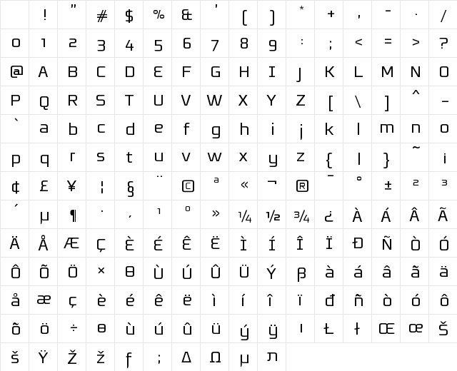 Resea Regular Character Map Resea Regular Character Map