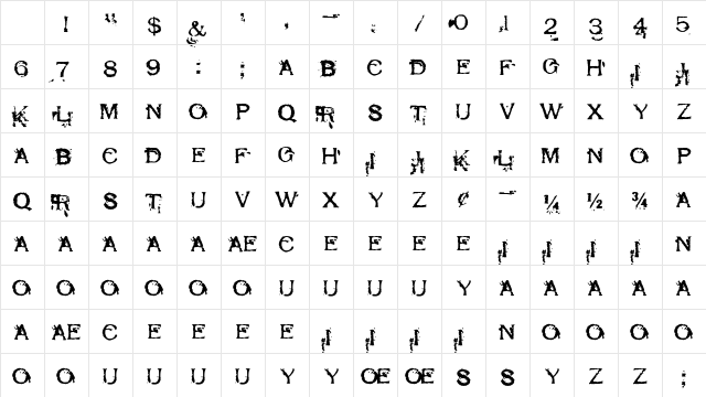 Respess Capitals Excessive Character Map