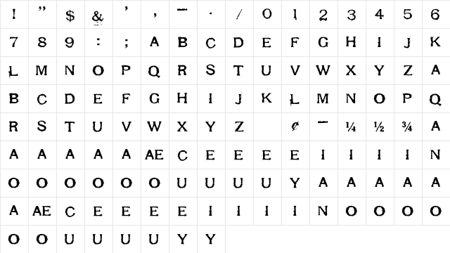 Respess Capitals Heavy Heavy Character Map