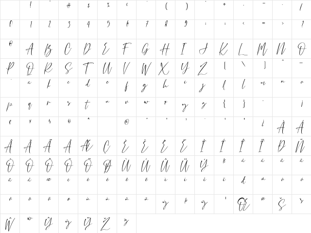 Restoe Bumi Regular Character Map Restoe Bumi Regular Character Map