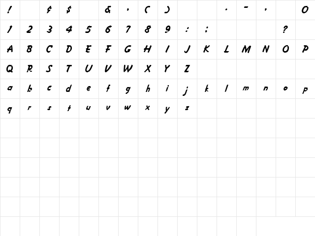 Restrained 1 Regular Character Map
