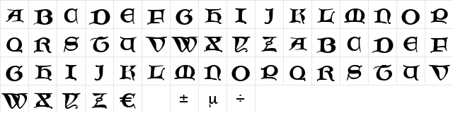 Ballade Regular Character Map Ballade Regular Character Map