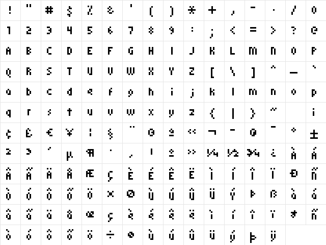 kroeger 05_58 Regular Character Map