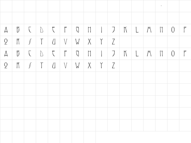 ReynoldCaps Regular Character Map