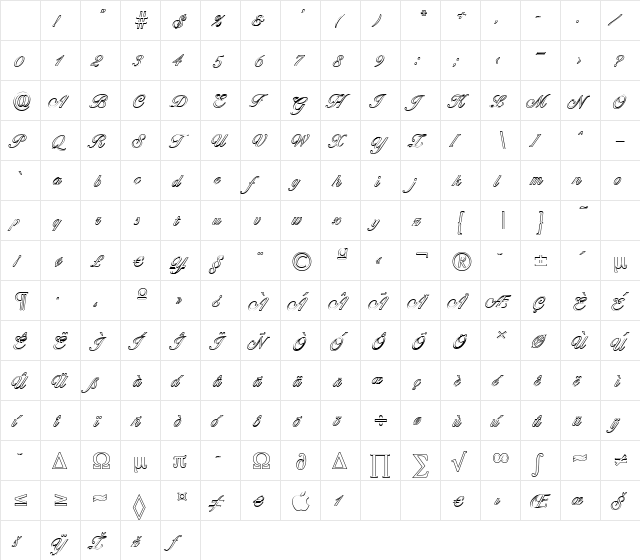 BallantinesOutline-Light Regular Character Map BallantinesOutline-Light Regular Character Map