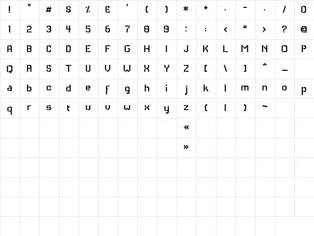 RH Carrier Stencil Regular Character Map RH Carrier Stencil Regular Character Map