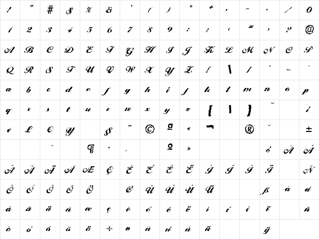 BallantinesRandom-Black Regular Character Map BallantinesRandom-Black Regular Character Map
