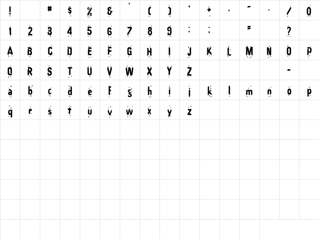 Rhino 2 Regular Character Map Rhino 2 Regular Character Map
