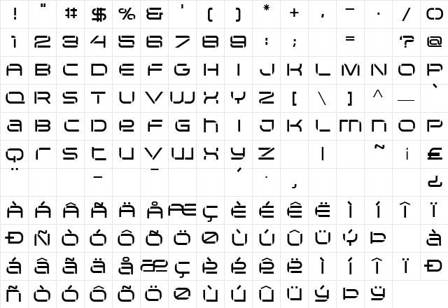 Arkitech Stencil Medium Character Map
