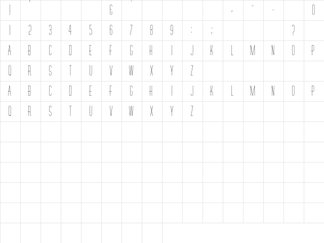 RhyOlver Regular Character Map