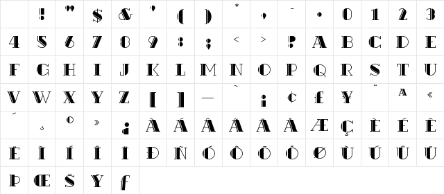 Rialto Regular Character Map Rialto Regular Character Map