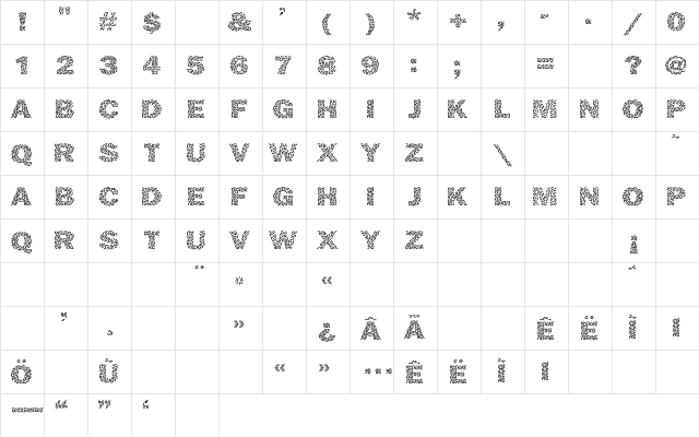 Ricecakes Regular Character Map