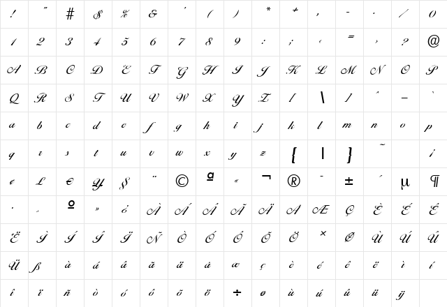 BallantinesSerial-Medium Regular Character Map