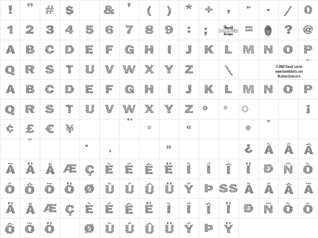 Ricecakes Regular Character Map