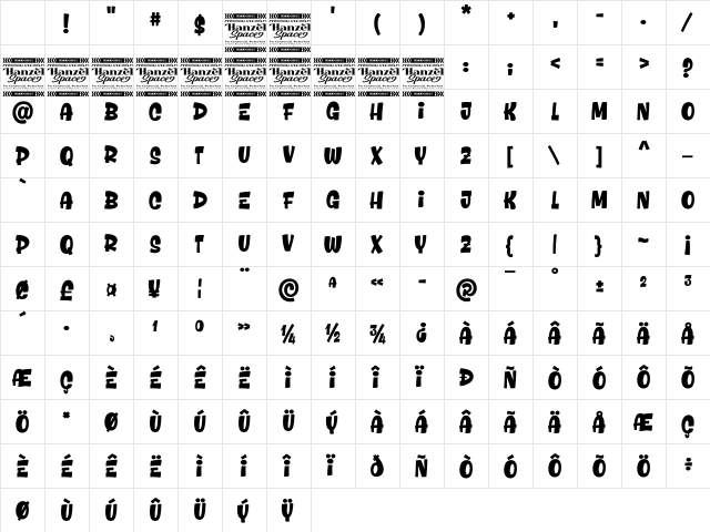 Richis Stiller Regular Character Map Richis Stiller Regular Character Map