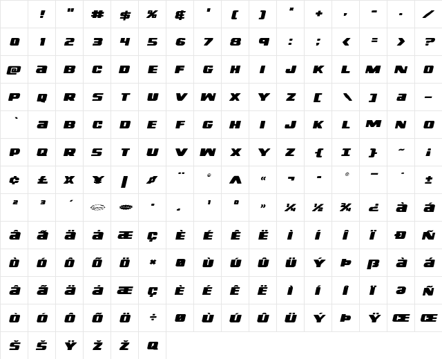 Right Hand Luke Expanded Italic Expanded Italic Character Map Right Hand Luke Expanded Italic Expanded Italic Character Map