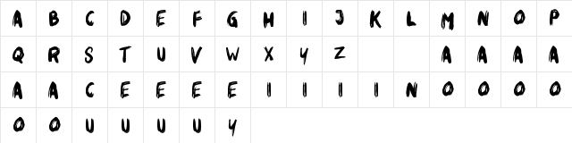 Rikabrush Regular Character Map