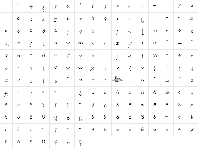 ringpin Regular Character Map ringpin Regular Character Map