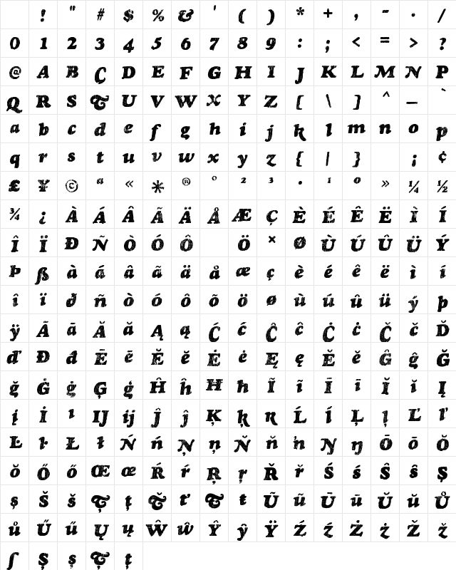 Rinse Regular Character Map Rinse Regular Character Map