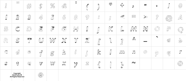 Ripplemere ThinItalic Character Map