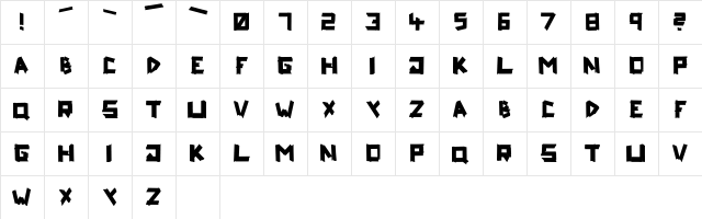 ripTAPE Regular Character Map