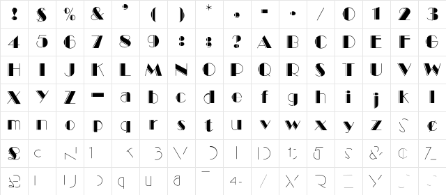 BalletEngraved Regular Character Map