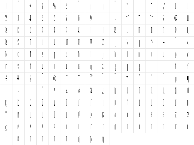 Risky Business Square NF ExtraLight Regular Character Map Risky Business Square NF ExtraLight Regular Character Map