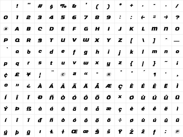 Ritafurey Bold Italic Character Map Ritafurey Bold Italic Character Map