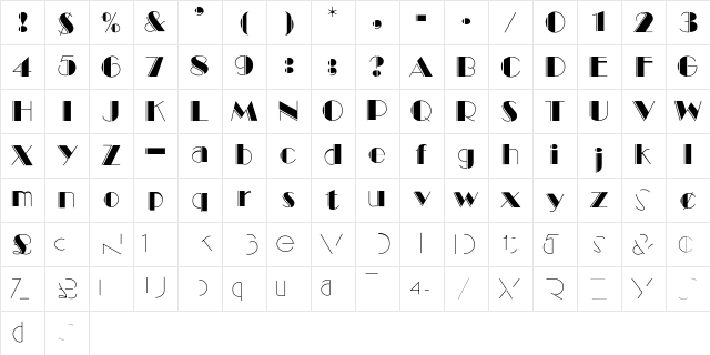 BalletEngraved Regular Character Map