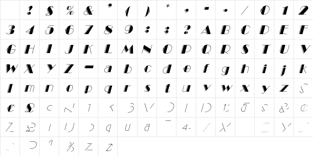 BalletEngraved-Italic -Italic Character Map BalletEngraved-Italic -Italic Character Map