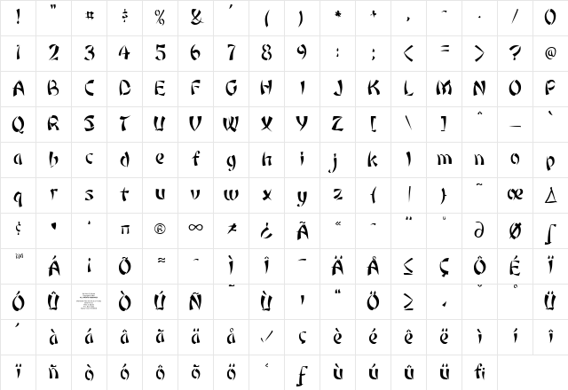 Rickshaw Regular Character Map Rickshaw Regular Character Map