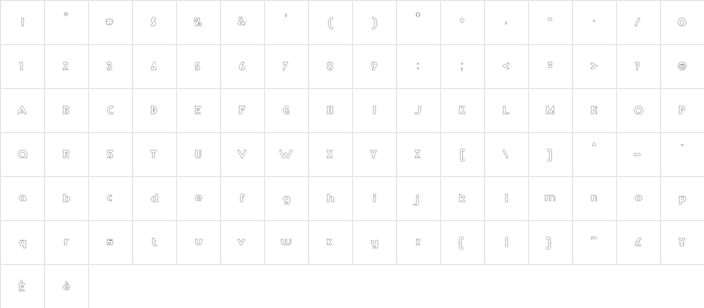 RM Playtime Regular Character Map RM Playtime Regular Character Map