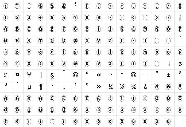 Ballon Becker Normal Character Map