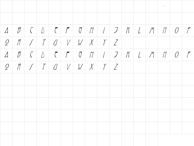 Roadhouse 3 Italic Character Map