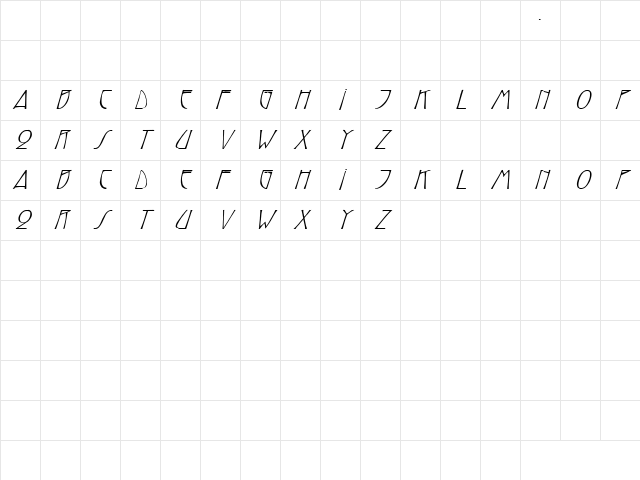 Roadhouse 5 Italic Character Map
