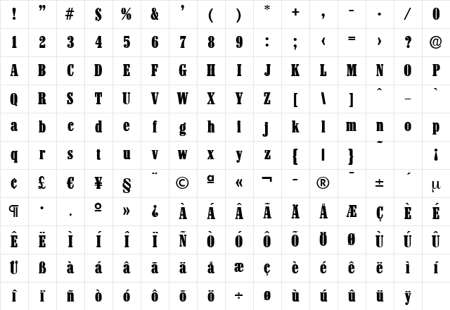 RobertBecker-Heavy Regular Character Map