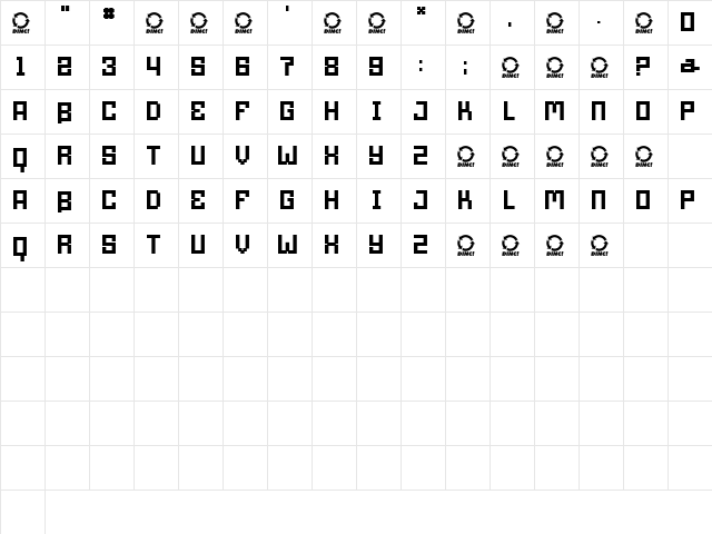 RobotGirl Regular Character Map
