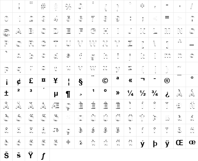 Arial-HU Bold A Character Map Arial-HU Bold A Character Map