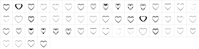 4YEOhearts Regular Character Map