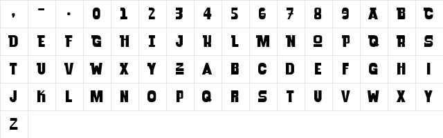 Rocket Thunder-DEMO Regular Character Map