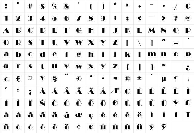 RockSide Regular Regular Character Map
