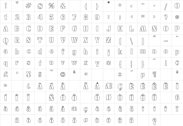 Rodchenko Hollow Regular Character Map Rodchenko Hollow Regular Character Map