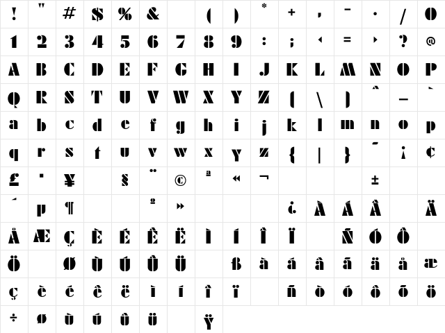 Rodchenko Regular Character Map