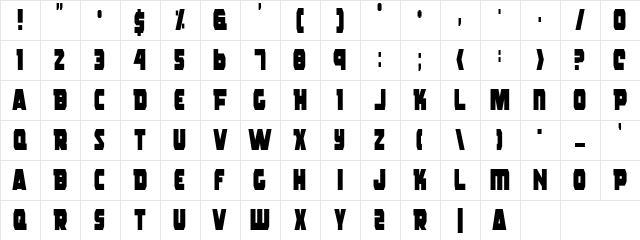 Rogue Hero Condensed Condensed Character Map