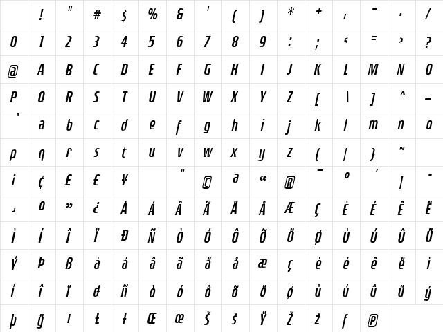 Rogue Sans Cond Light Italic Character Map Rogue Sans Cond Light Italic Character Map