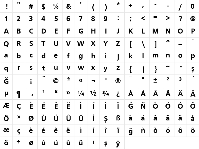 Roissy Bold Character Map Roissy Bold Character Map